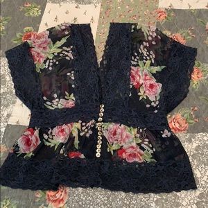 Sheer floral top